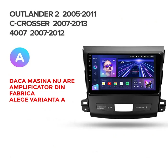p_0755249821595_mitsubishi_outlander_2_2005_2013_citroen_c_crosser_1_2007_2013_peugeot_4007_2007_2012_a_vara_1280x720 Navigatie Auto Teyes CC3L Citroen C-Crosser 2007-2012 4+64GB 9" IPS Octa-core 1.6Ghz Android 4G Bluetooth 5.1 DSP