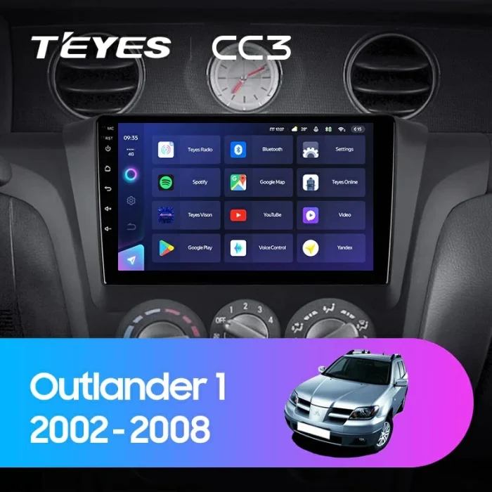 Navigatie Auto Teyes CC2 Plus Mitsubishi Outlander 1 2003-2006 4+64GB 9" QLED Octa-core 1.8Ghz Android 4G Bluetooth 5.1 DSP