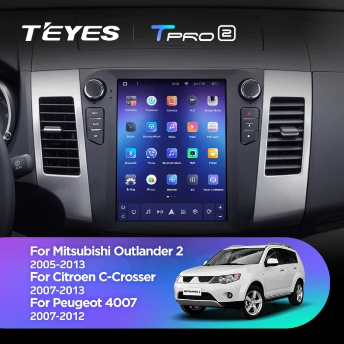 Navigatie Auto Teyes Tip Tesla TPRO 2 Peugeot 4007 2007-2012 4+64GB 9.7" QLED Octa-core 1.8Ghz