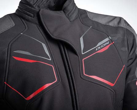 Geaca (jacheta) motociclete barbati Racing/Roadster Ixon iarna model Cell MS culoare: negru/gri/rosu