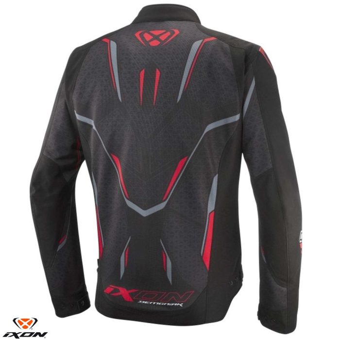 Geaca (jacheta) motociclete barbati Racing/Roadster Ixon vara model Demoniak MS culoare: negru/rosu