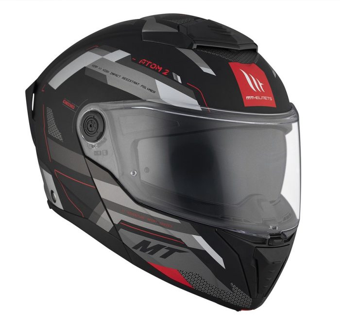 Casca modulabila MT Atom 2 SV Bast D5 negru/gri mat (ochelari soare integrati) Pinlock Ready