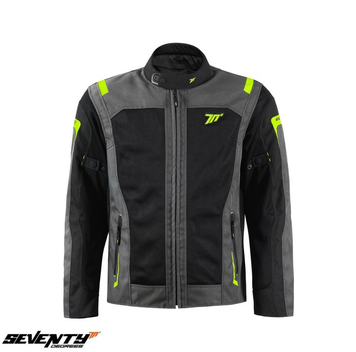 Geaca (jacheta) motociclete barbati Touring Seventy vara model SD-JT66 Sahara culoare: gri/galben fluor